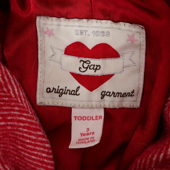 GAP herringbone wool blend coat, girl’s size 3 - Picture 3 of 4